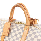 Louis Vuitton Keepall Bandoulière 55 Damier Azur Travel Bag in Beige N41429