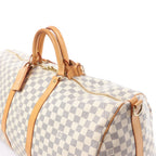 Louis Vuitton Keepall Bandoulière 55 Damier Azur Travel Bag in Beige N41429