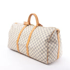 Louis Vuitton Keepall Bandoulière 55 Damier Azur Travel Bag in Beige N41429