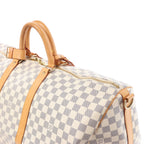 Louis Vuitton Keepall Bandoulière 55 Damier Azur Travel Bag in Beige N41429