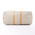 Louis Vuitton Keepall Bandoulière 55 Damier Azur Travel Bag in Beige N41429