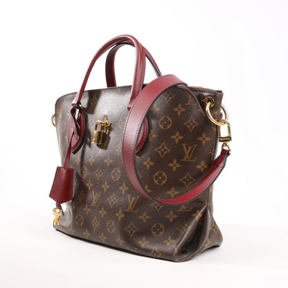 Louis Vuitton Flower MM Monogram Shoulder Bag in Brown x Burgundy M44348