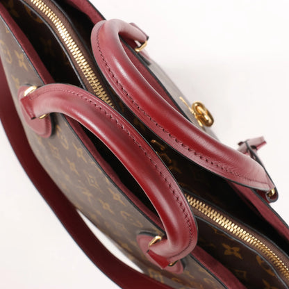 Louis Vuitton Flower MM Monogram Shoulder Bag in Brown x Burgundy M44348