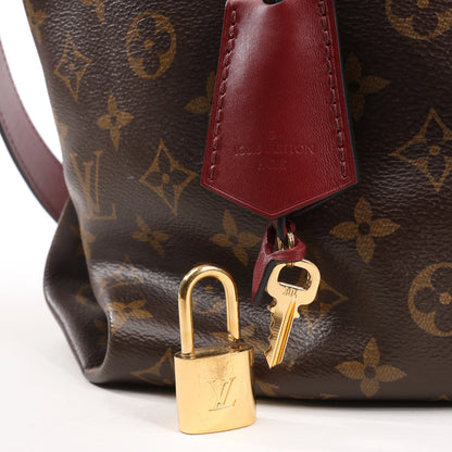 Louis Vuitton Flower MM Monogram Shoulder Bag in Brown x Burgundy M44348