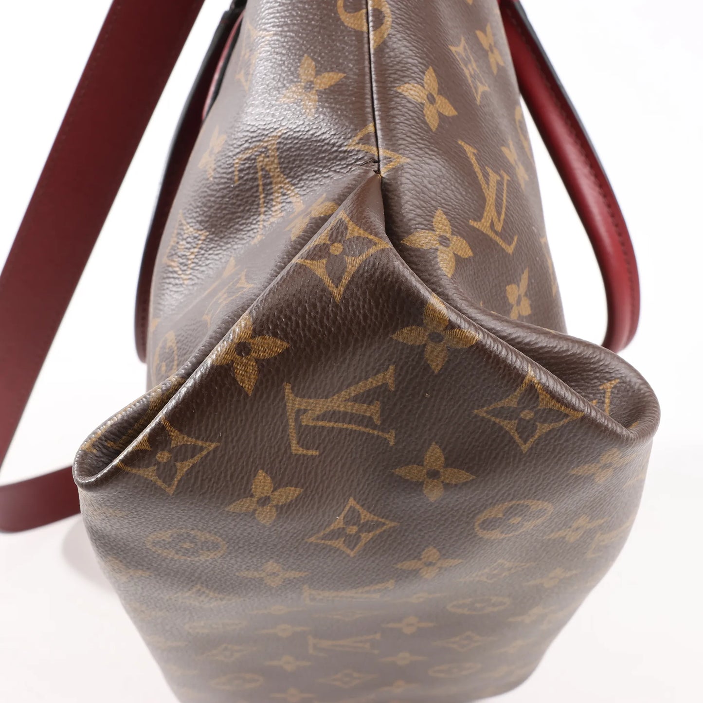 Louis Vuitton Flower MM Monogram Shoulder Bag in Brown x Burgundy M44348