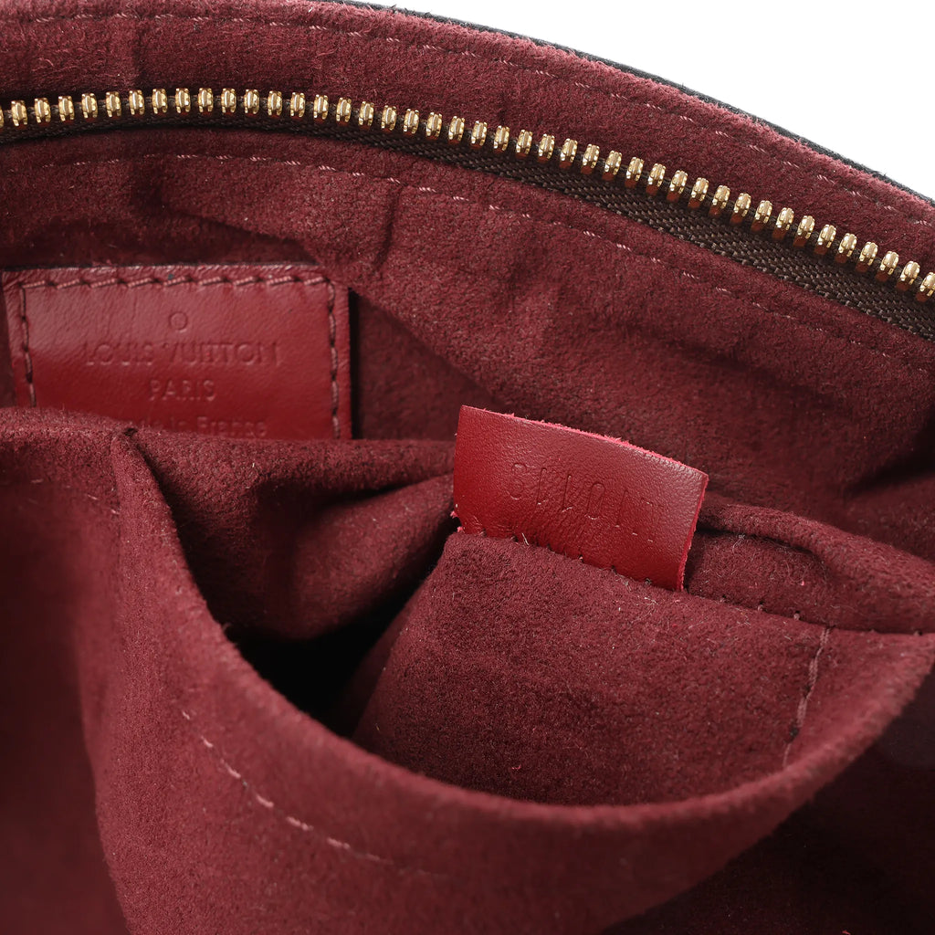 Louis Vuitton Flower MM Monogram Shoulder Bag in Brown x Burgundy M44348