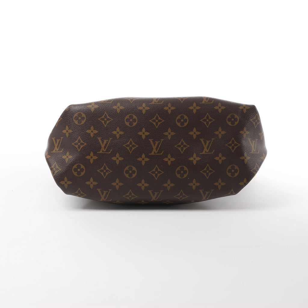 Louis Vuitton Flower MM Monogram Shoulder Bag in Brown x Burgundy M44348
