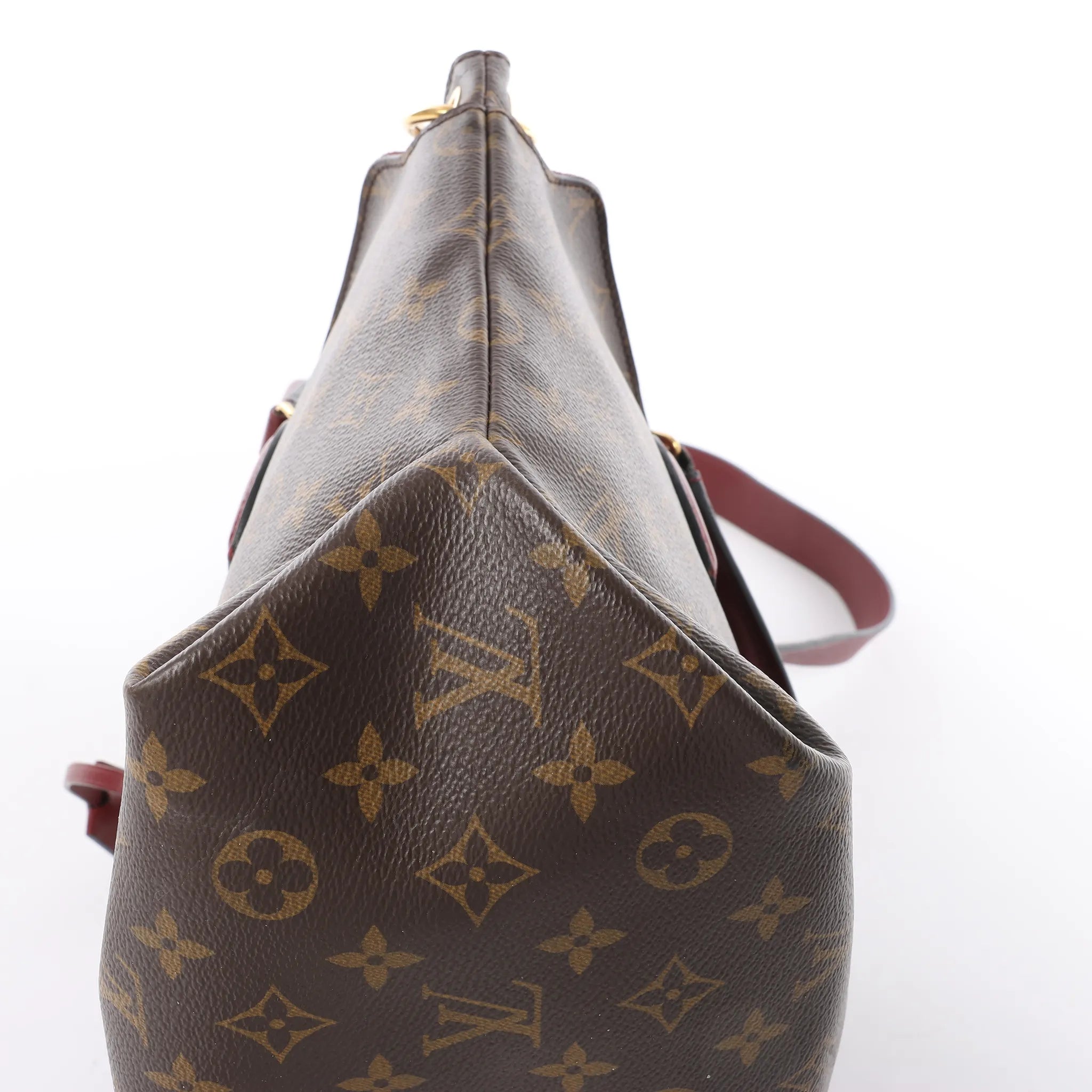 Louis Vuitton Flower MM Monogram Shoulder Bag in Brown x Burgundy M44348