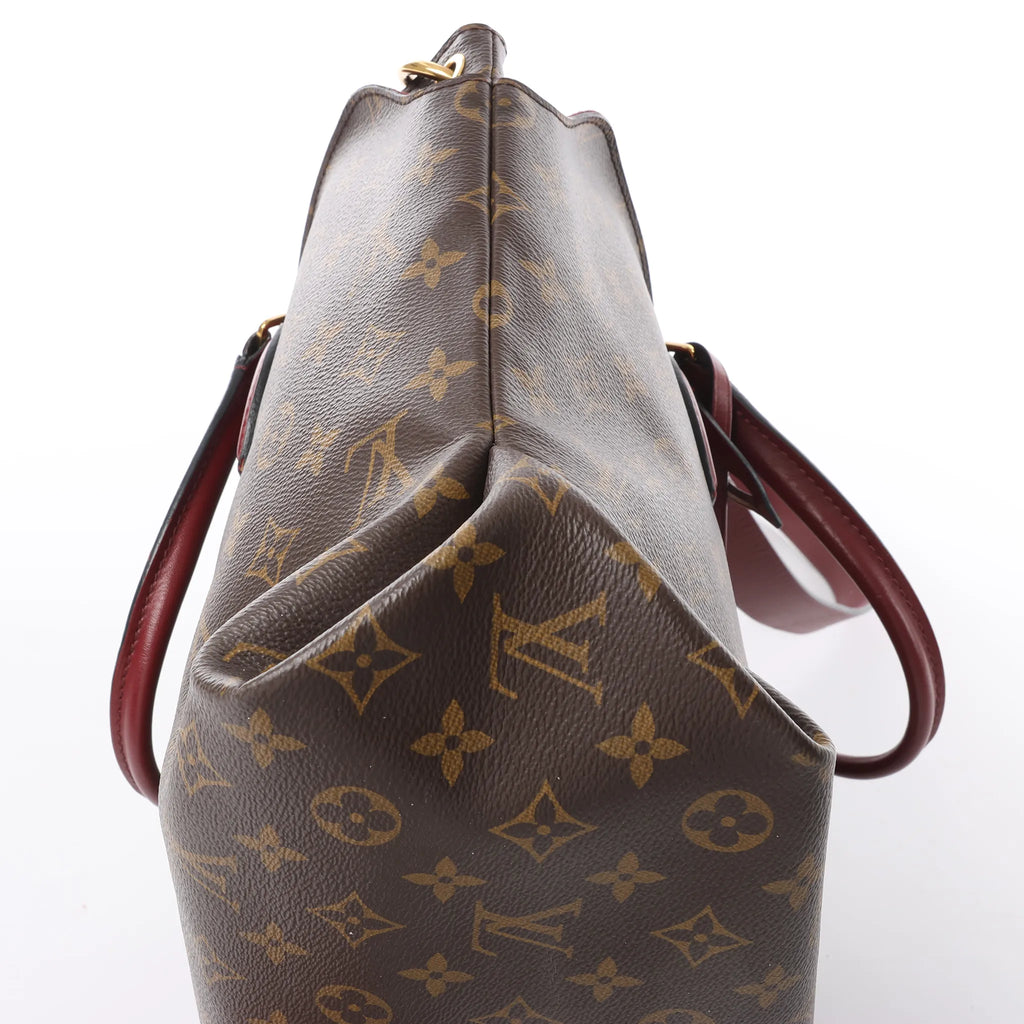 Louis Vuitton Flower MM Monogram Shoulder Bag in Brown x Burgundy M44348