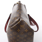 Louis Vuitton Flower MM Monogram Shoulder Bag in Brown x Burgundy M44348