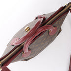 Louis Vuitton Flower MM Monogram Shoulder Bag in Brown x Burgundy M44348