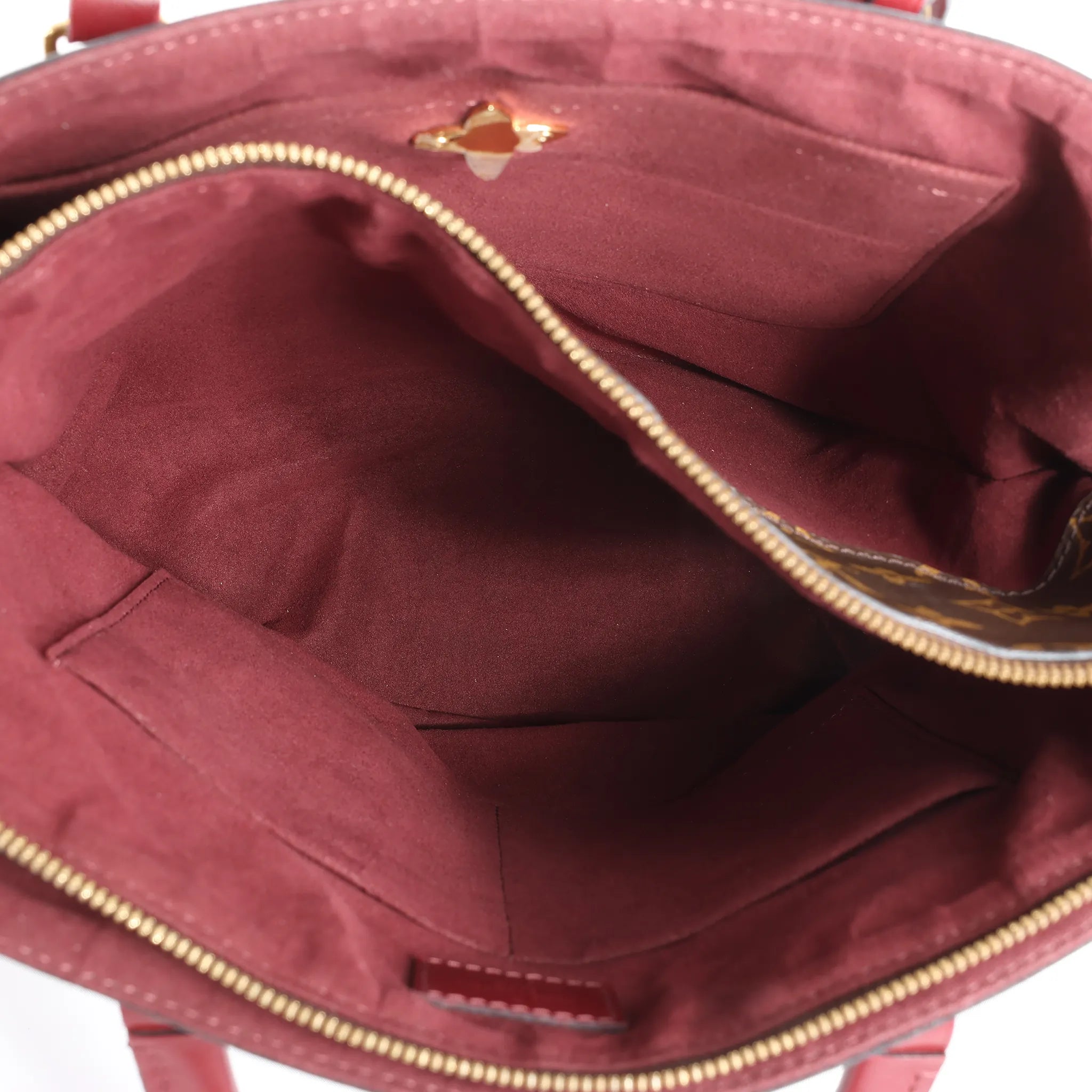 Louis Vuitton Flower MM Monogram Shoulder Bag in Brown x Burgundy M44348