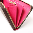 Louis Vuitton 2015 Christmas Animation Zippy Monogram Wallet in Brown x Pink CA3145