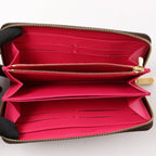 Louis Vuitton 2015 Christmas Animation Zippy Monogram Wallet in Brown x Pink CA3145