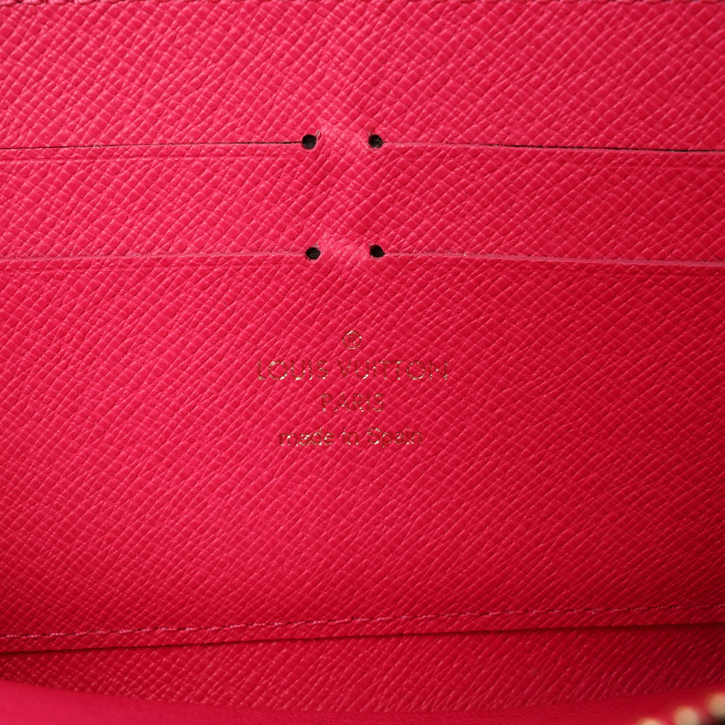 Louis Vuitton 2015 Christmas Animation Zippy Monogram Wallet in Brown x Pink CA3145