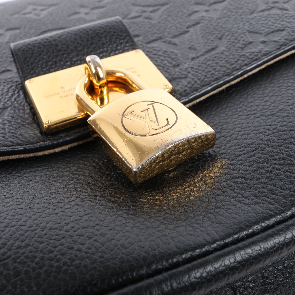 Louis Vuitton Monogram Empreinte Marignan 2Way Female Handbag in Black M44544