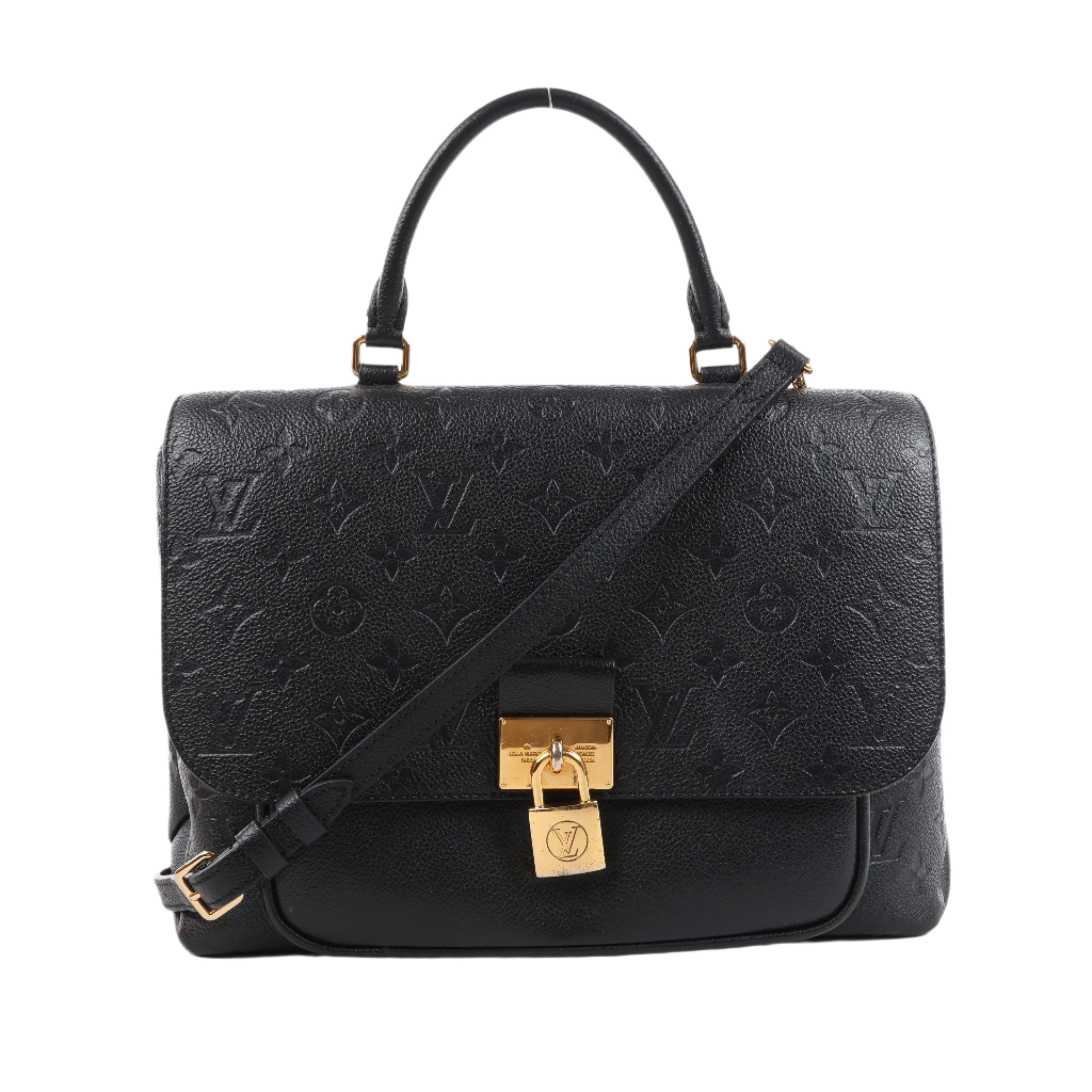 Louis Vuitton Monogram Empreinte Marignan 2Way Female Handbag in Black M44544