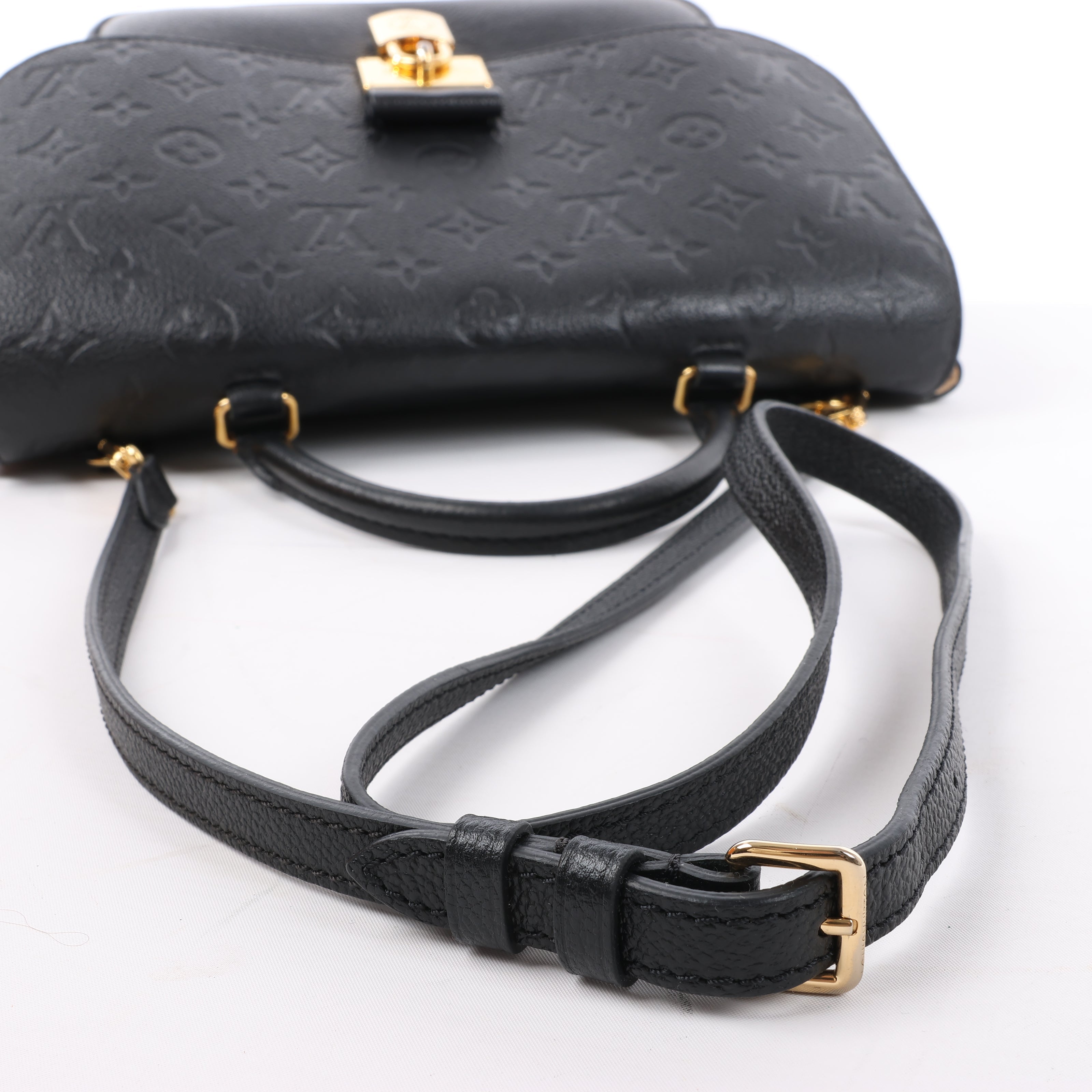 Louis Vuitton Monogram Empreinte Marignan 2Way Female Handbag in Black M44544