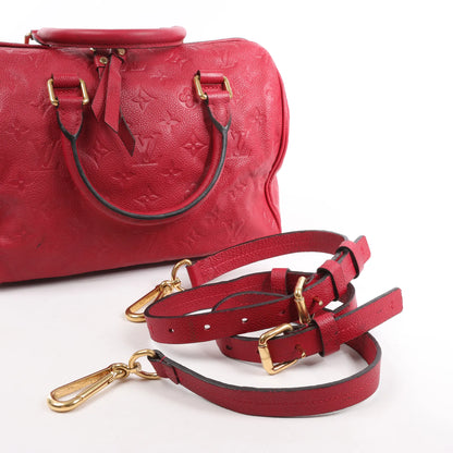Louis Vuitton Monogram Empreinte Speedy 25 Bandoulière 2Way Handbag in Red M40827