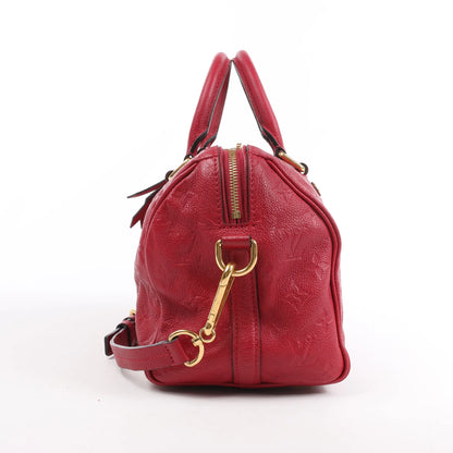 Louis Vuitton Monogram Empreinte Speedy 25 Bandoulière 2Way Handbag in Red M40827