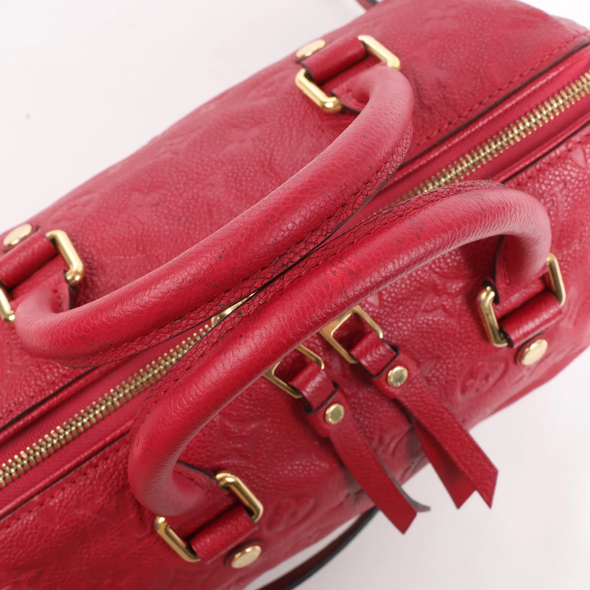 Louis Vuitton Monogram Empreinte Speedy 25 Bandoulière 2Way Handbag in Red M40827
