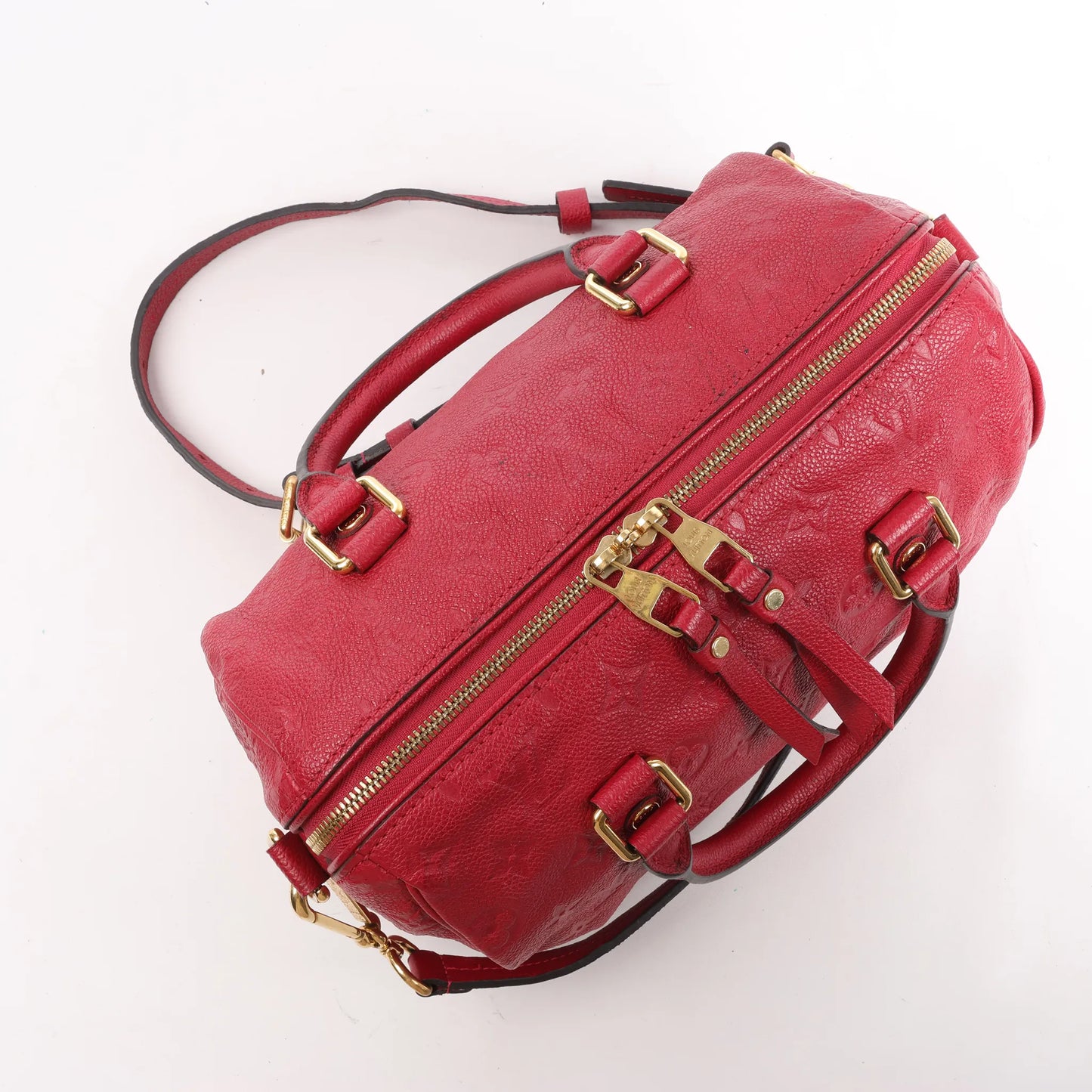 Louis Vuitton Monogram Empreinte Speedy 25 Bandoulière 2Way Handbag in Red M40827