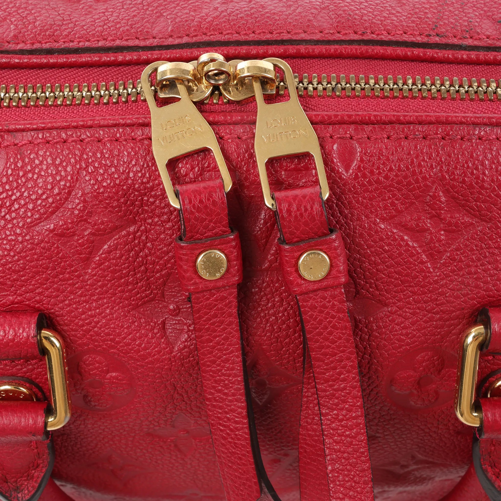 Louis Vuitton Monogram Empreinte Speedy 25 Bandoulière 2Way Handbag in Red M40827