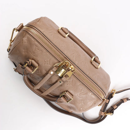 Louis Vuitton Monogram Empreinte Speedy 25 Bandoulière 2Way Handbag in Beige M41019