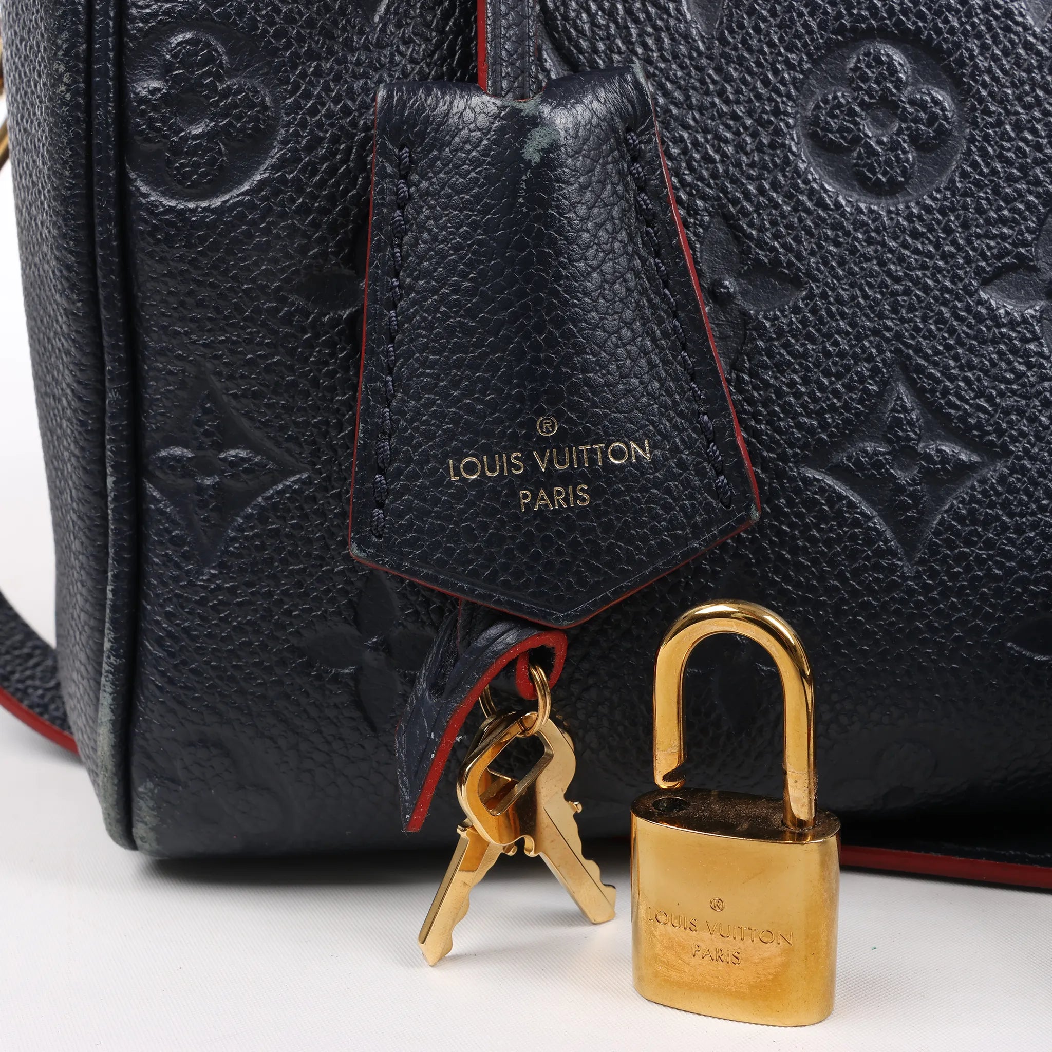 Louis Vuitton Monogram Empreinte Speedy 25 Bandoulière 2Way Handbag in Navy Blue M43501
