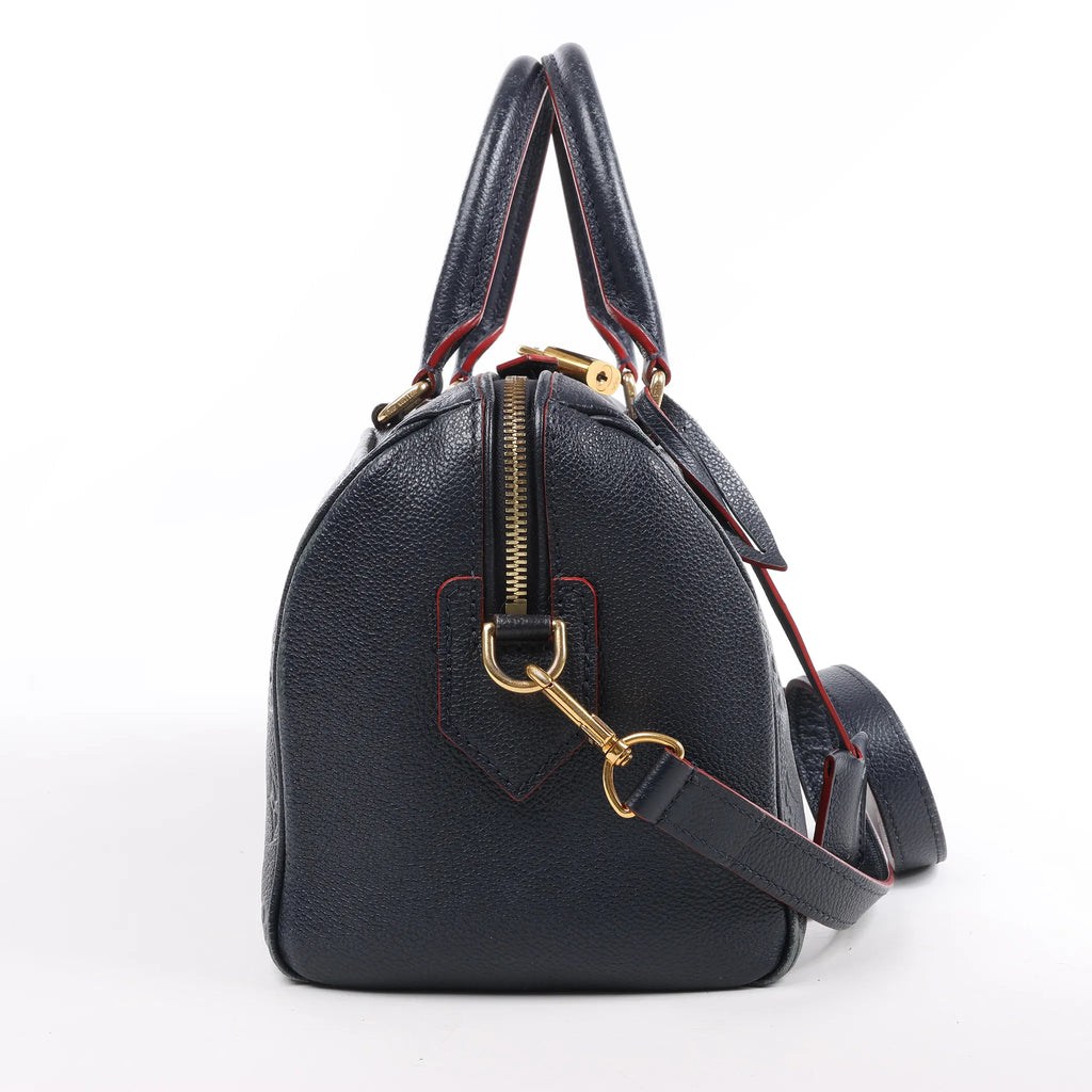 Louis Vuitton Monogram Empreinte Speedy 25 Bandoulière 2Way Handbag in Navy Blue M43501