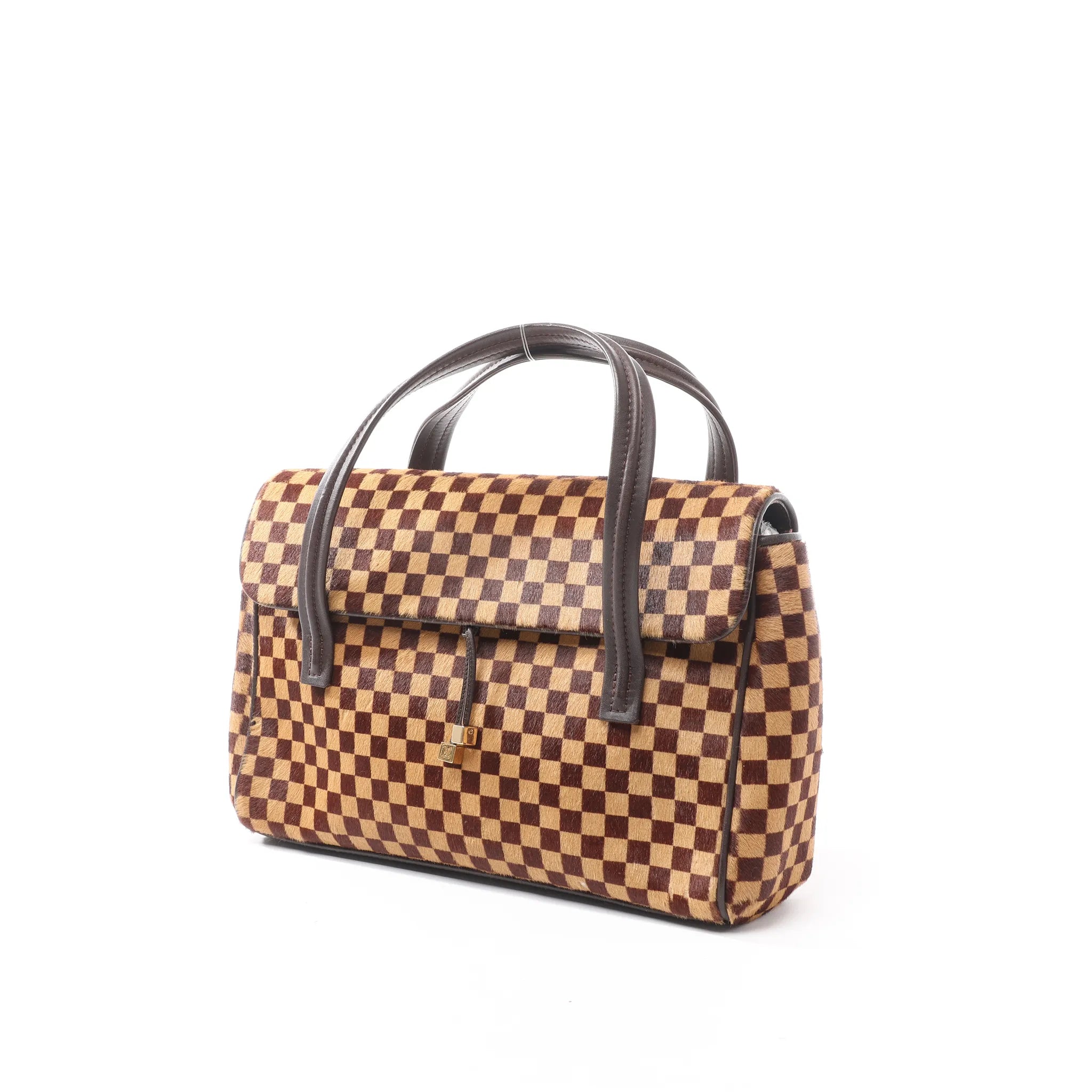 Louis Vuitton Lionne Damier Sauvage Pony-style Leather Handbag in Brown M92131