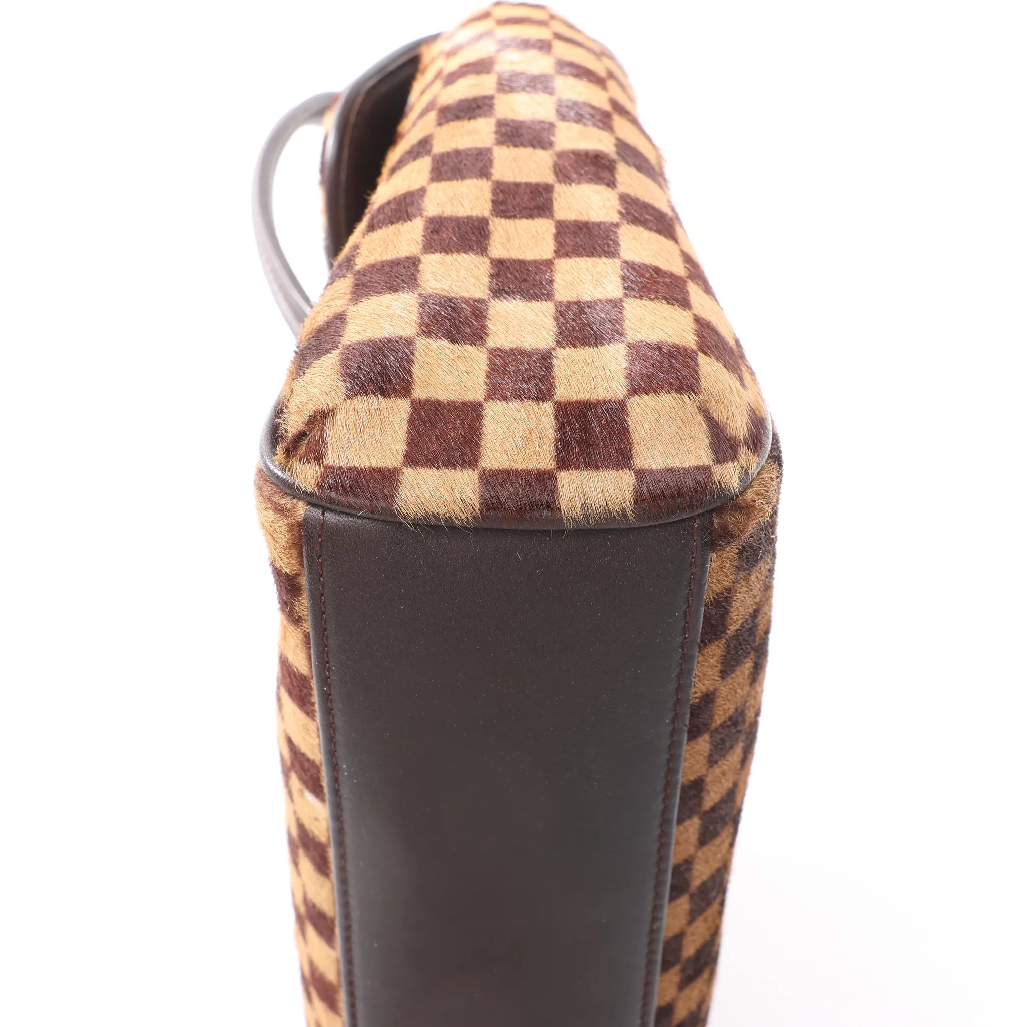 Louis Vuitton Lionne Damier Sauvage Pony-style Leather Handbag in Brown M92131