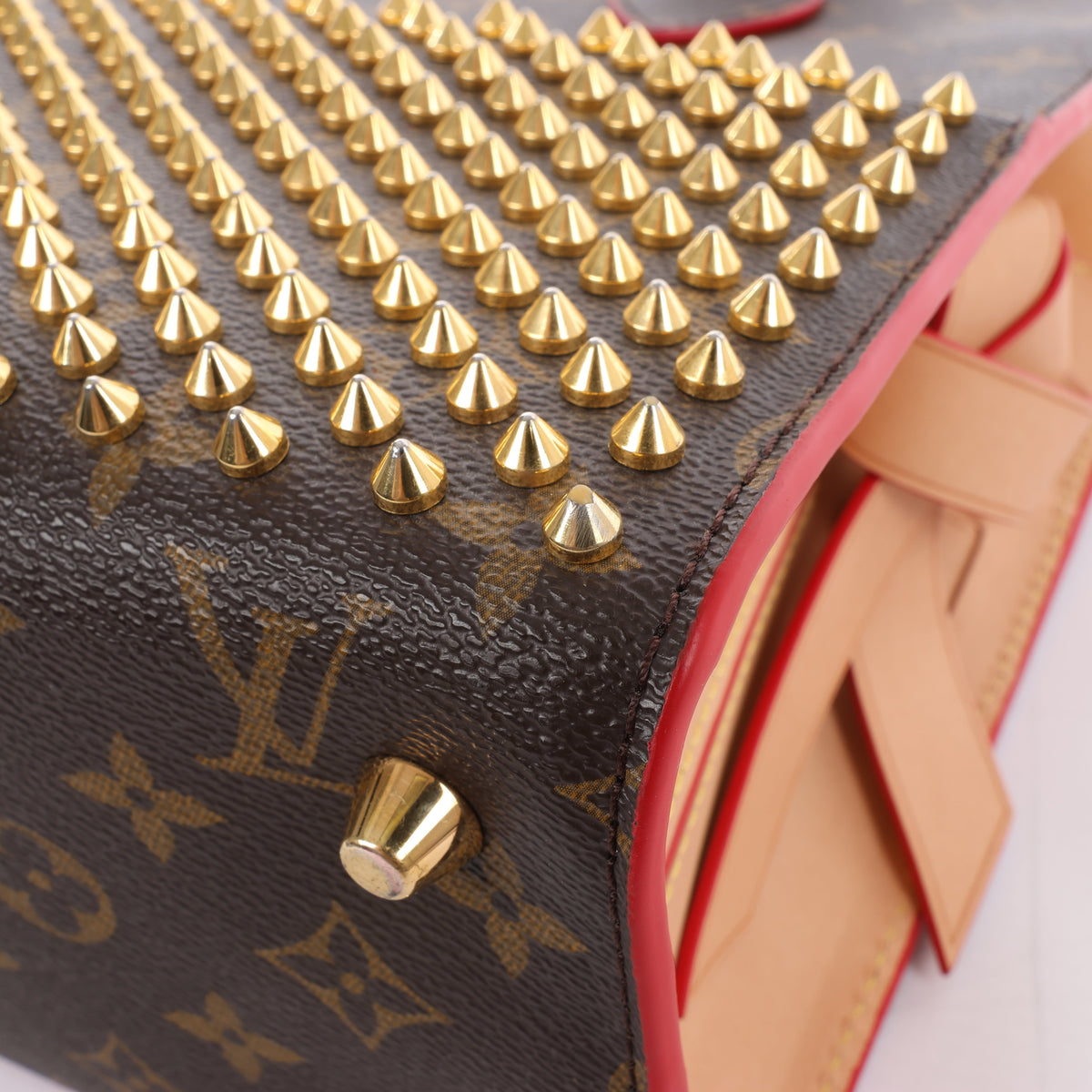 Louis Vuitton x Christian Louboutin Monogram Iconoclast Handbag in Brown x Red M41234