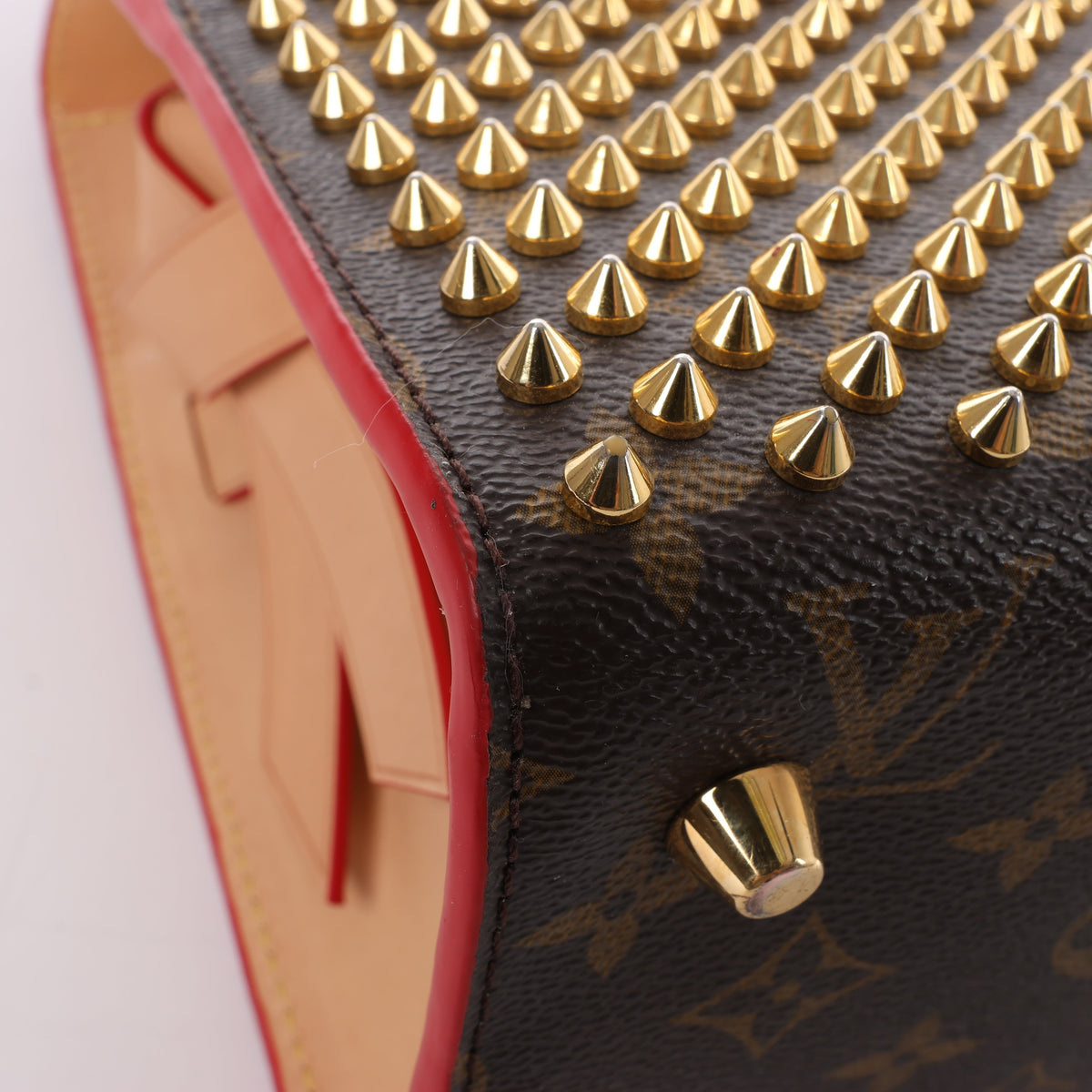 Louis Vuitton x Christian Louboutin Monogram Iconoclast Handbag in Brown x Red M41234