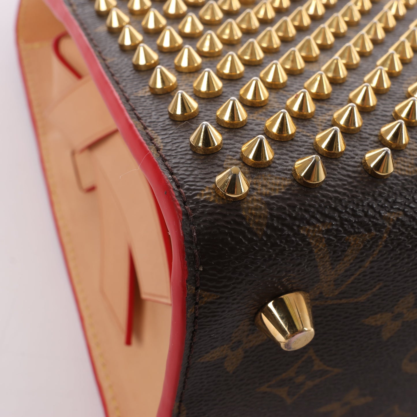 Louis Vuitton x Christian Louboutin Monogram Iconoclast Handbag in Brown x Red M41234