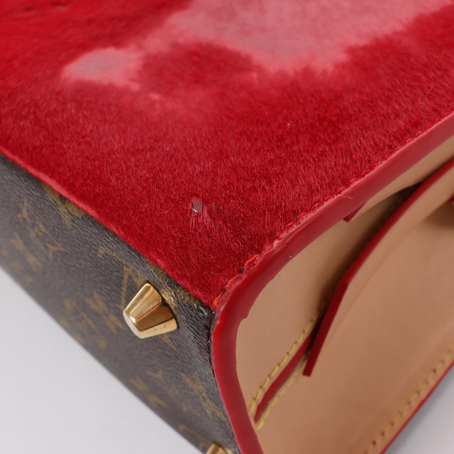 Sac à main Louis Vuitton x Christian Louboutin Monogram Iconoclast marron et rouge M41234
