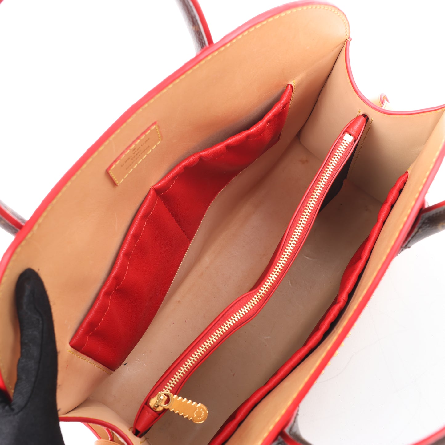 Sac à main Louis Vuitton x Christian Louboutin Monogram Iconoclast marron et rouge M41234