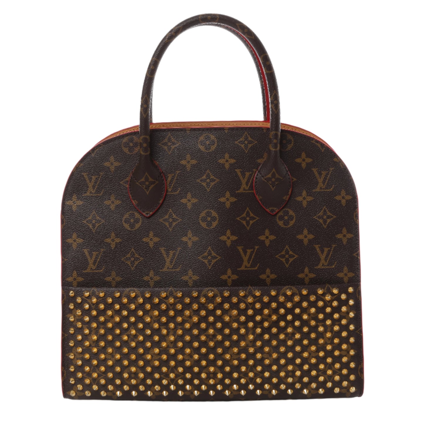 Louis Vuitton x Christian Louboutin Monogram Iconoclast Handtasche in Braun x Rot M41234