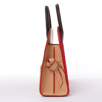 Louis Vuitton x Christian Louboutin Monogram Iconoclast Handtasche in Braun x Rot M41234