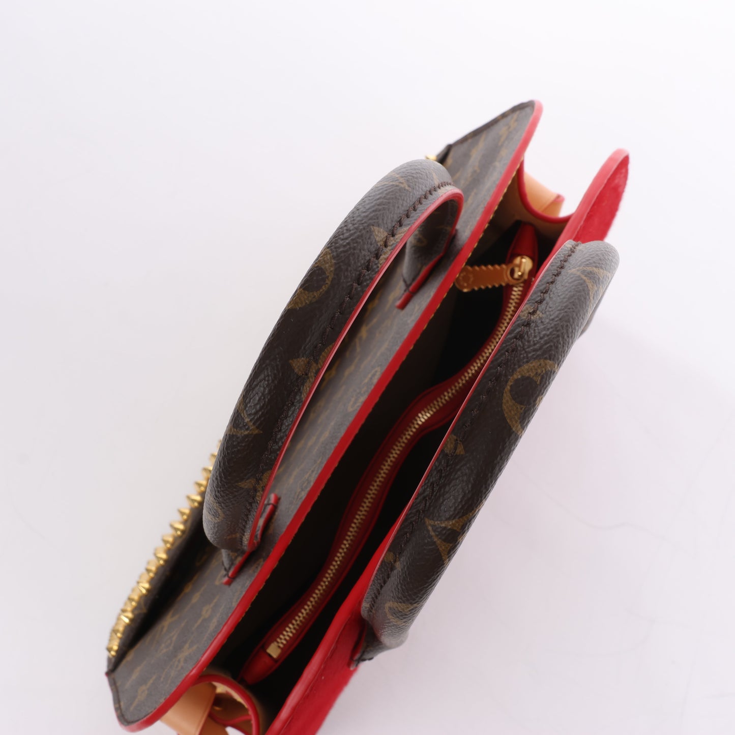 Louis Vuitton x Christian Louboutin Monogram Iconoclast Handbag in Brown x Red M41234