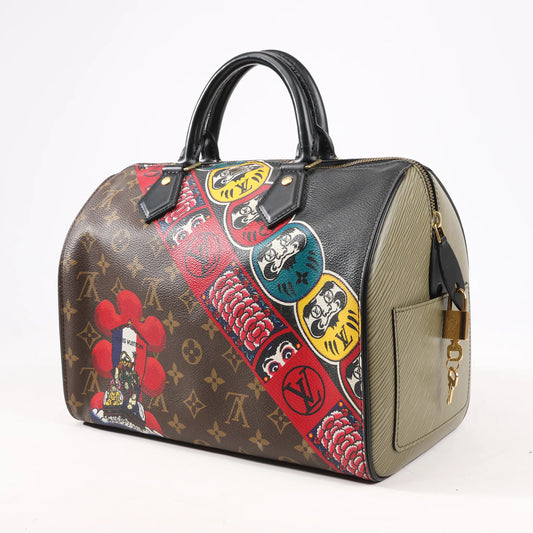 Louis Vuitton × Kansai Yamamoto Monogram Speedy 30 Handtasche in Braun M43505