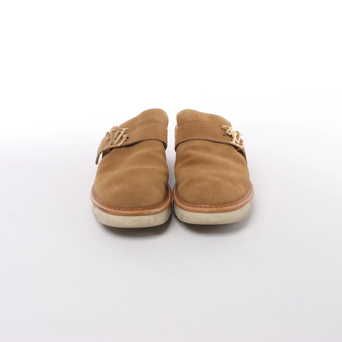 Louis Vuitton x NIGO LV Cozy Line Suede x Boa Mouton Mules in Brown BM0270, Size EU 43