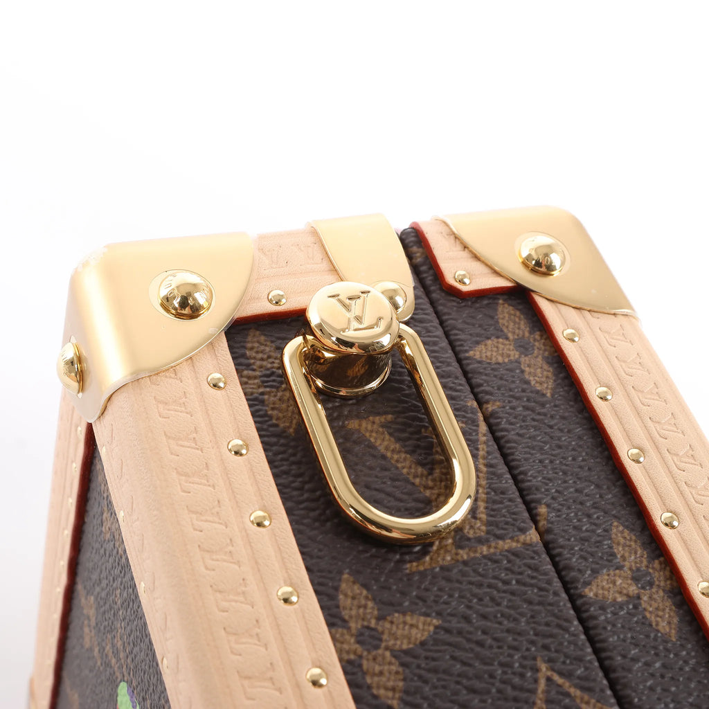 Louis Vuitton x Takashi Murakami Mini Square Trunk Handbag in Brown M13127