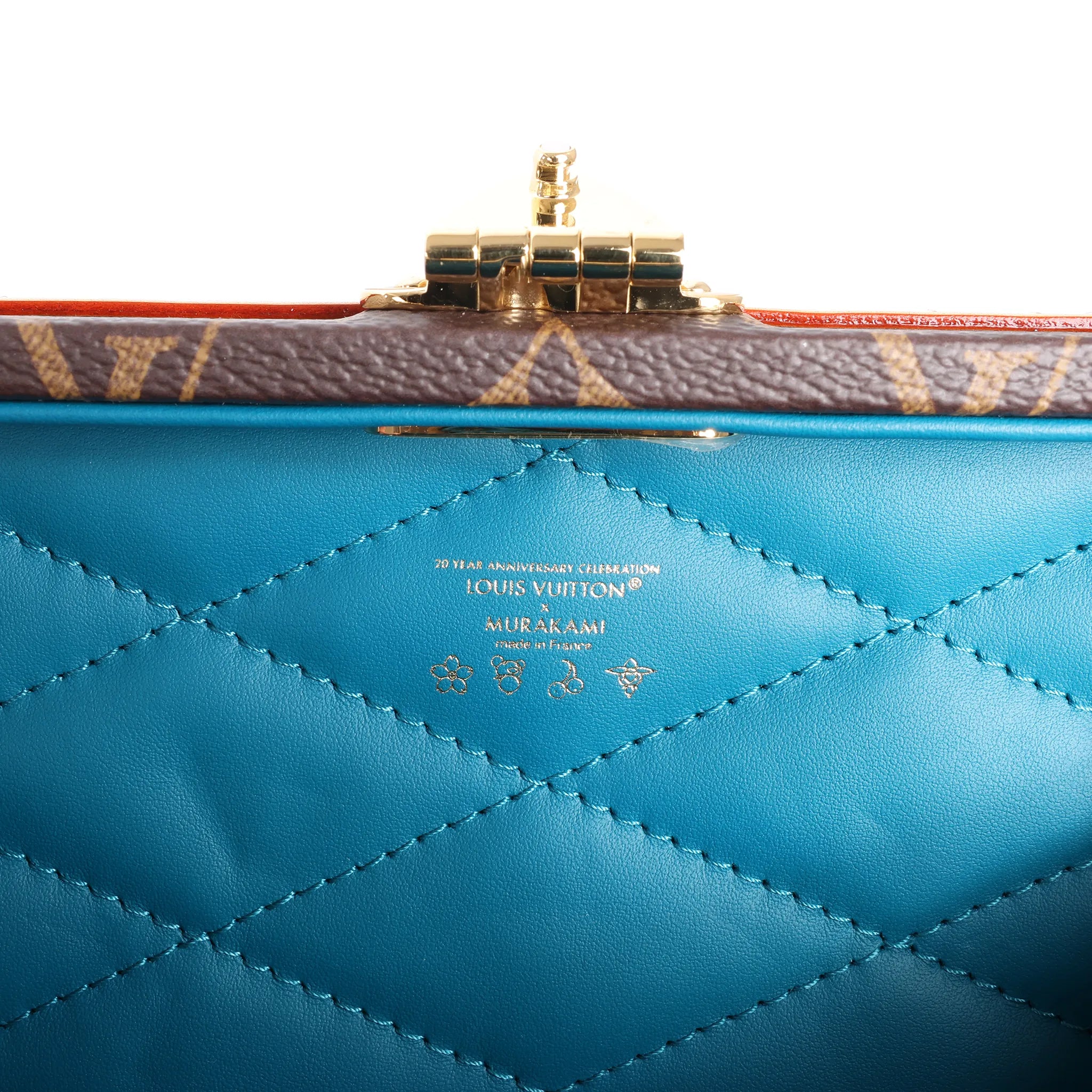 Louis Vuitton x Takashi Murakami Mini Square Trunk Handbag in Brown M13127