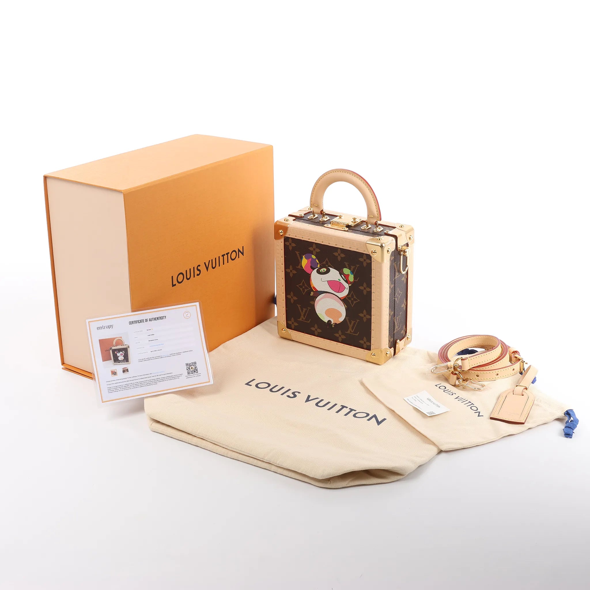 Louis Vuitton x Takashi Murakami Mini Square Trunk Handbag in Brown M13127