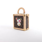 Louis Vuitton x Takashi Murakami Mini Square Trunk Handbag in Brown M13127