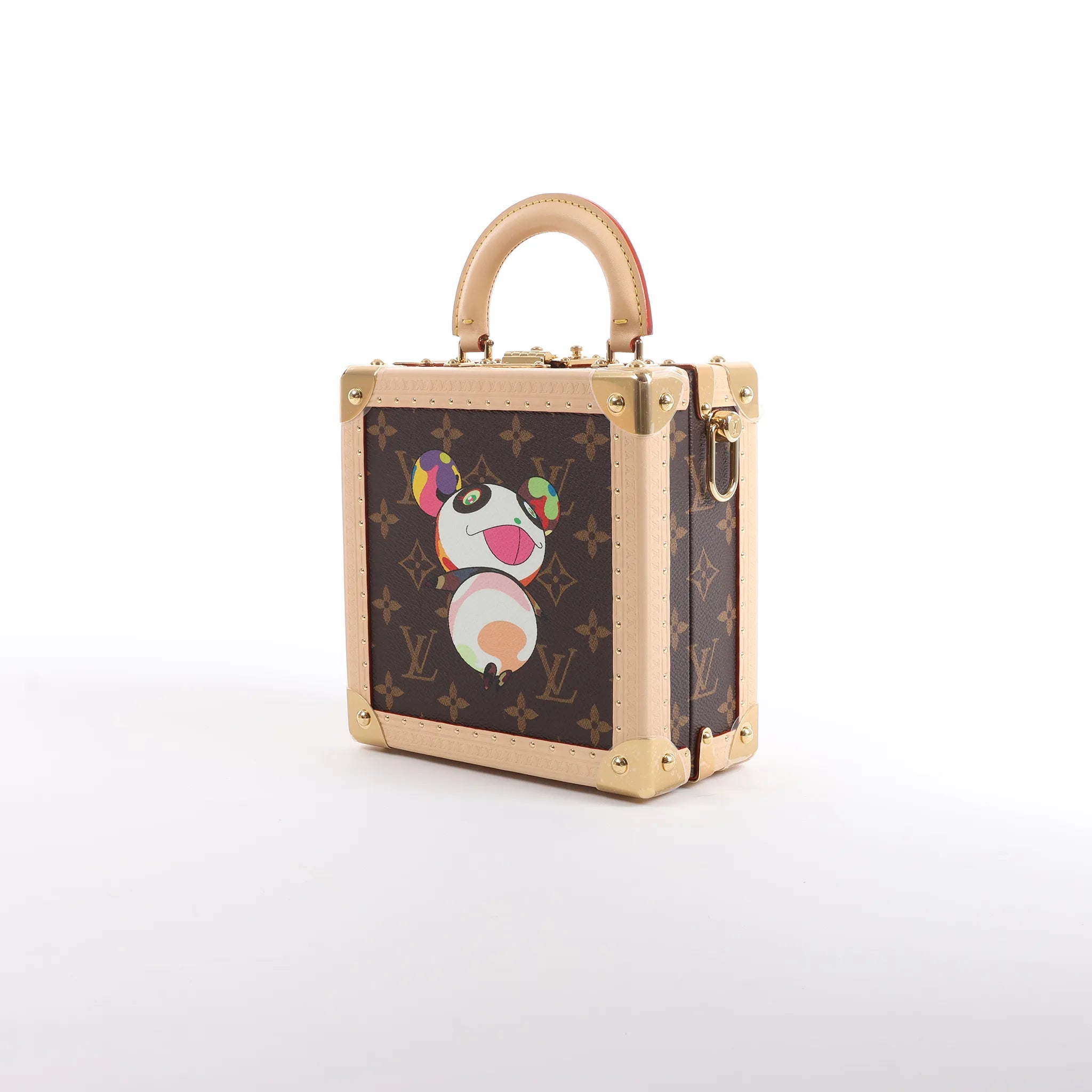 Louis Vuitton x Takashi Murakami Mini Square Trunk Handbag in Brown M13127