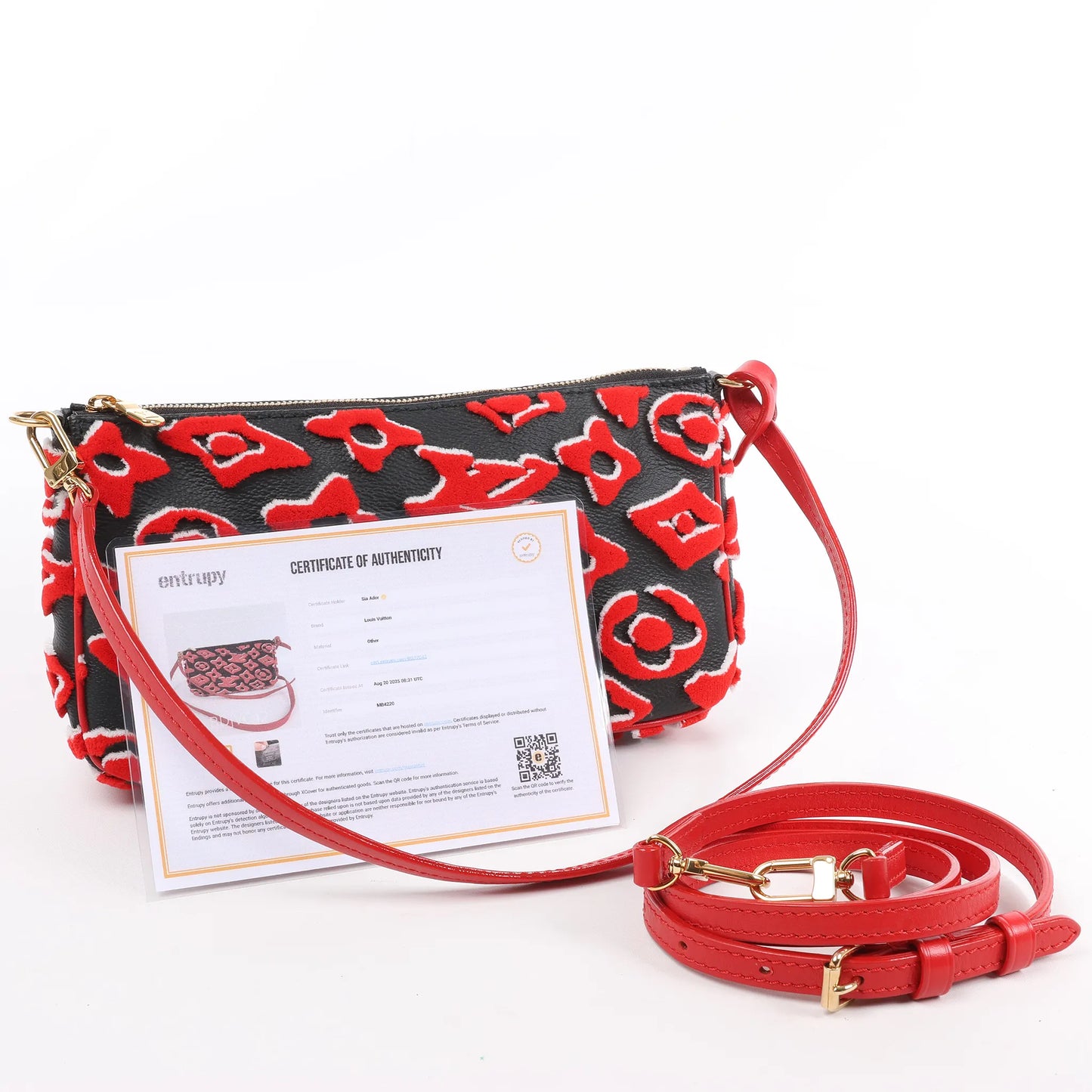 Louis Vuitton x URS FISCHER Pochette Accessoire 2Way Handbag Red x Black M45548