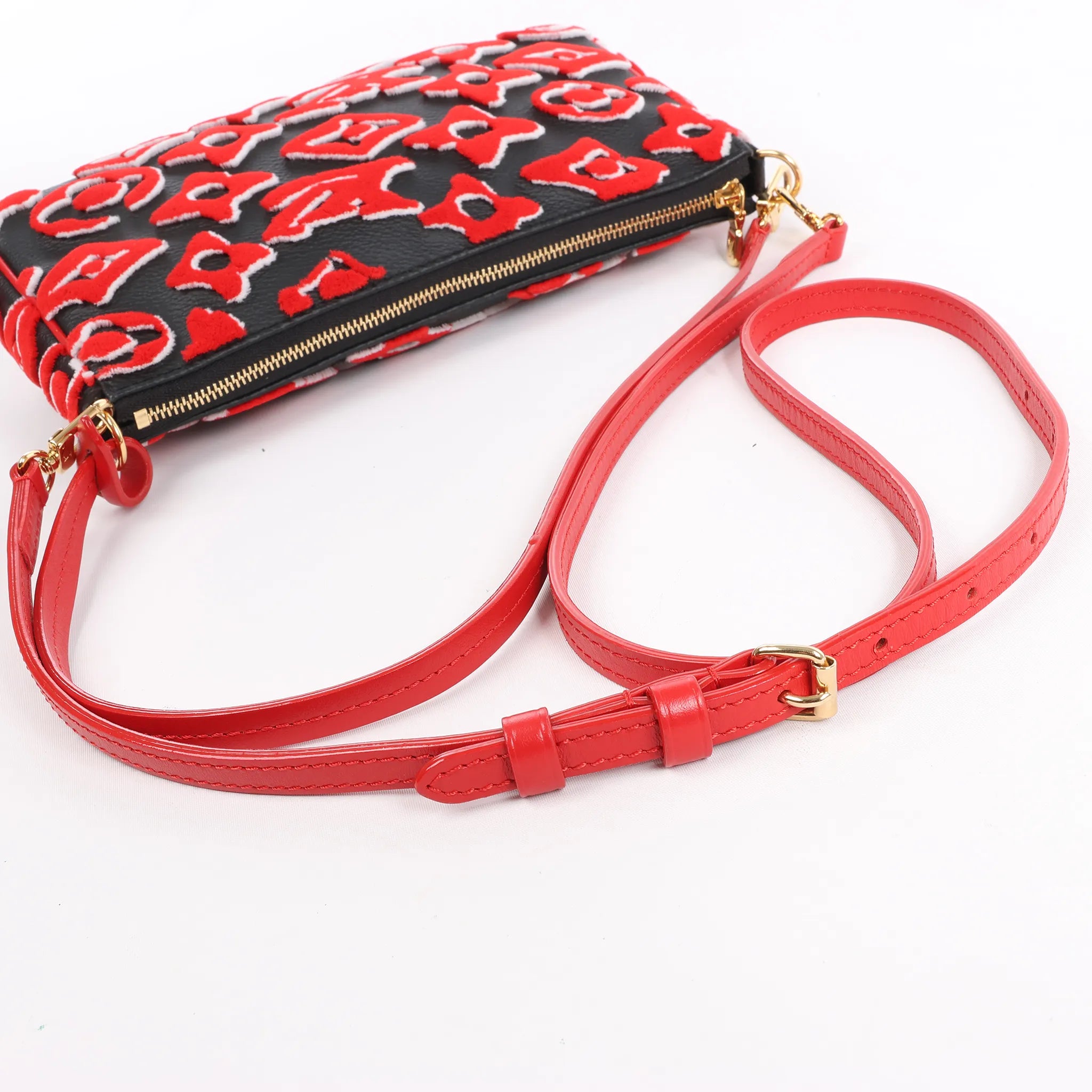 Louis Vuitton x URS FISCHER Pochette Accessoire 2Way Handbag Red x Black M45548