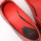 Louis Vuitton x Yayoi Kusama Bow 12 years Leather Polka Dot Ballet Flats in Red x Black, Size 38.5 EU